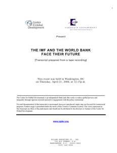 THE IMF AND THE WORLD BANK FACE THEIR FUTURE