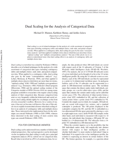 Dual Scaling for the Analysis of Categorical Data Department of Psychology