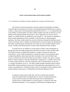 IX Latent variate interpretation and the deeper problem