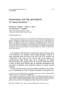 Inattention and  the  perception of  visual  features *
