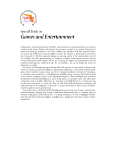 Games and Entertainment Special Track on