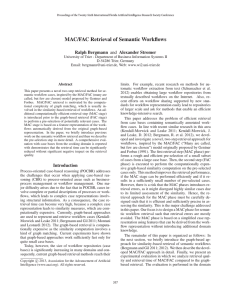 MAC/FAC Retrieval of Semantic Workflows Ralph Bergmann and Alexander Stromer