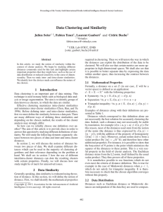 Data Clustering and Similarity Julien Soler , Fabien Tenc´e , Laurent Gaubert