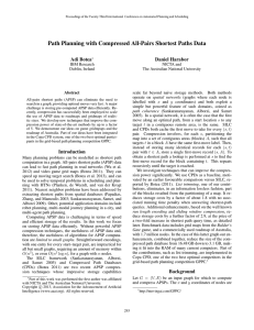 Path Planning with Compressed All-Pairs Shortest Paths Data Adi Botea Daniel Harabor