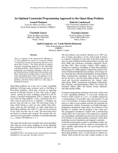 An Optimal Constraint Programming Approach to the Open-Shop Problem Arnaud Malapert