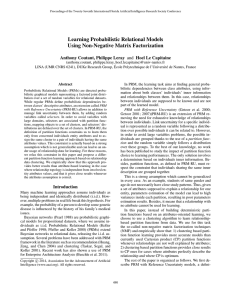 Learning Probabilistic Relational Models Using Non-Negative Matrix Factorization