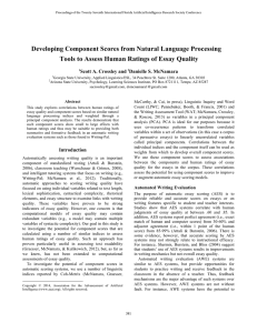 Developing Component Scores from Natural Language Processing