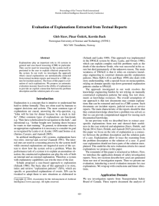 Evaluation of Explanations Extracted from Textual Reports Gleb Sizov, Pinar ¨