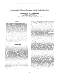 An Approach for Efficient Planning of Robotic Manipulation Tasks