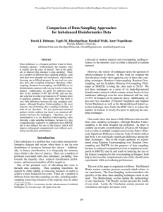 Comparison of Data Sampling Approaches for Imbalanced Bioinformatics Data