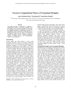 Toward a Computational Theory of Conceptual Metaphor Anca Christine Pascu