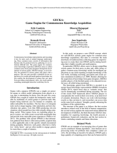GECKA: Game Engine for Commonsense Knowledge Acquisition Erik Cambria Dheeraj Rajagopal