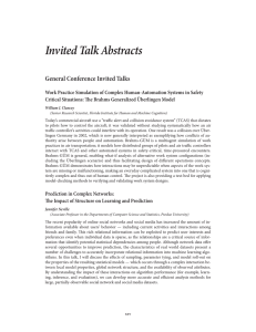 Invited Talk Abstracts General Conference Invited Talks