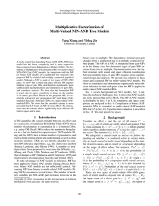 Multiplicative Factorization of Multi-Valued NIN-AND Tree Models Yang Xiang and Yiting Jin