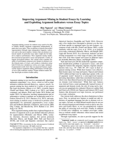 Improving Argument Mining in Student Essays by Learning