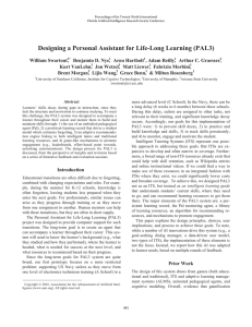 Designing a Personal Assistant for Life-Long Learning (PAL3)