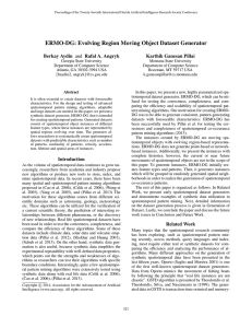 ERMO-DG: Evolving Region Moving Object Dataset Generator Karthik Ganesan Pillai