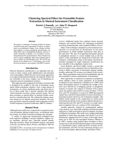 Clustering Spectral Filters for Extensible Feature Extraction in Musical Instrument Classification