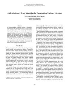 An Evolutionary Trace Algorithm for Constructing Malware Lineages malware lineage reconstruction