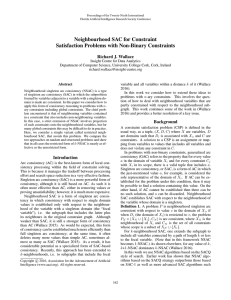 Neighbourhood SAC for Constraint Satisfaction Problems with Non-Binary Constraints Richard J. Wallace