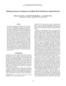 Reducing Feature Set Explosion to Facilitate Real-World Review Spam Detection