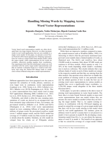 Handling Missing Words by Mapping Across Word Vector Representations