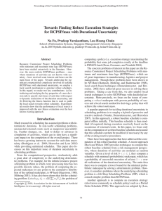 Towards Finding Robust Execution Strategies for RCPSP/max with Durational Uncertainty