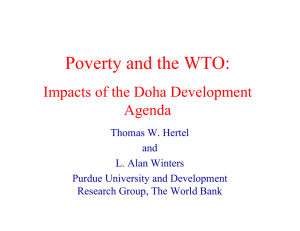 Poverty and the WTO: Impacts of the Doha Development Agenda Thomas W. Hertel