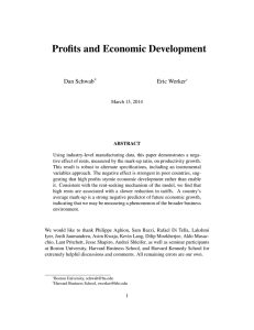 Profits and Economic Development Dan Schwab Eric Werker