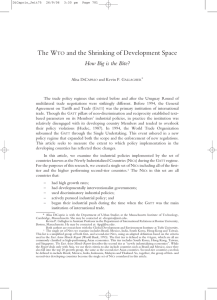 The W and the Shrinking of Development Space TO