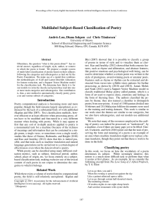 Multilabel Subject-Based Classification of Poetry ˇ