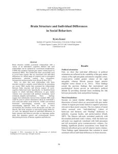 Brain Structure and Individual Differences in Social Behaviors Ryota Kanai