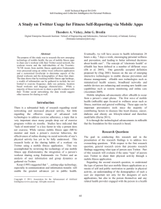 A Study on Twitter Usage for Fitness Self-Reporting via Mobile... Theodore A. Vickey, John G. Breslin