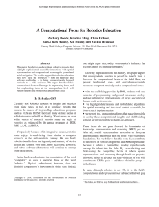 A Computational Focus for Robotics Education