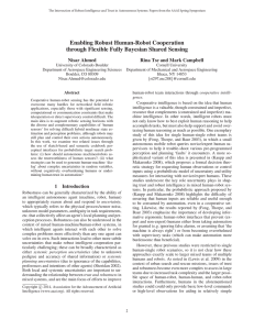 Enabling Robust Human-Robot Cooperation through Flexible Fully Bayesian Shared Sensing Nisar Ahmed