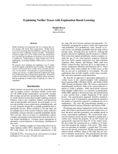 Explaining Verifier Traces with Explanation Based Learning Daniel Bryce