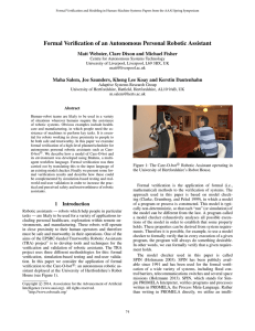 Formal Verification of an Autonomous Personal Robotic Assistant