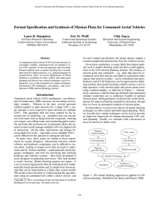 Formal Specification and Synthesis of Mission Plans for Unmanned Aerial... Laura R. Humphrey Eric M. Wolff Ufuk Topcu