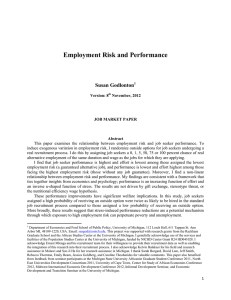 Employment Risk and Performance Susan Godlonton
