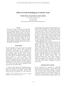 Effects of Task Switching on Creativity Tests