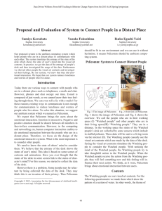 Proposal and Evaluation of System to Connect People in a... Sumiyo Kawabata Yusuke Fukushima
