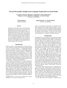 Toward Personality Insights from Language Exploration in Social Media