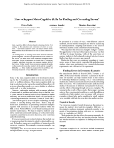 How to Support Meta-Cognitive Skills for Finding and Correcting Errors?