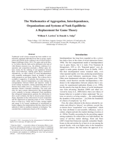 The Mathematics of Aggregation, Interdependence, Organizations and Systems of Nash Equilibria: