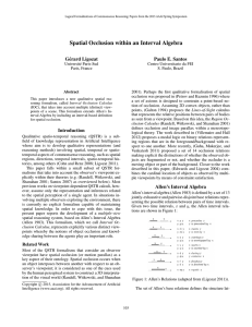 Spatial Occlusion within an Interval Algebra G´erard Ligozat Paulo E. Santos