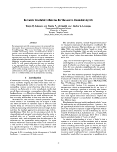 Towards Tractable Inference for Resource-Bounded Agents