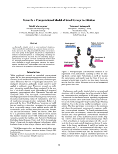 Towards a Computational Model of Small Group Facilitation Yoichi Matsuyama Tetsunori Kobayashi