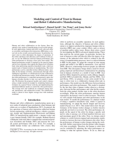 Modeling and Control of Trust in Human and Robot Collaborative Manufacturing