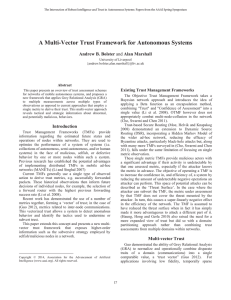 A Multi-Vector Trust Framework for Autonomous Systems Andrew B. Bolster