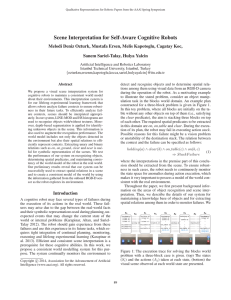 Scene Interpretation for Self-Aware Cognitive Robots Sanem Sariel-Talay, Hulya Yalcin